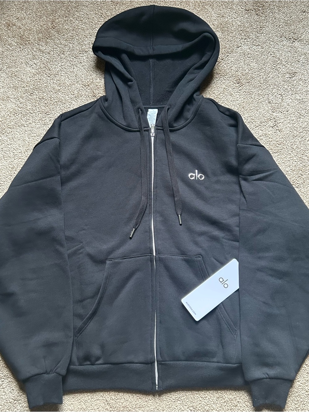 ALO Yoga Men’s Black Zip-Up Hoodie